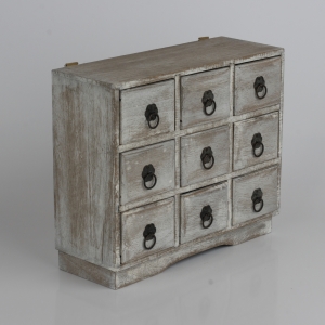 Dřevěná skříňka 9 šuplíčků 27x23x10cm
