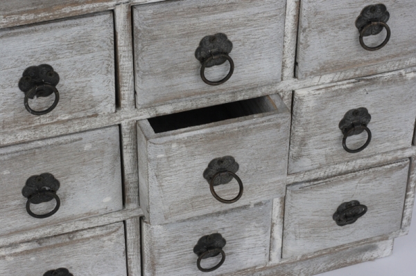 Dřevěná skříňka 9 šuplíčků 27x23x10cm