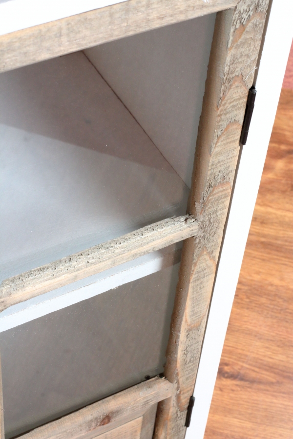 Dřevěná skříňka prosklená se dvěma šuplíky 83x90x32cm