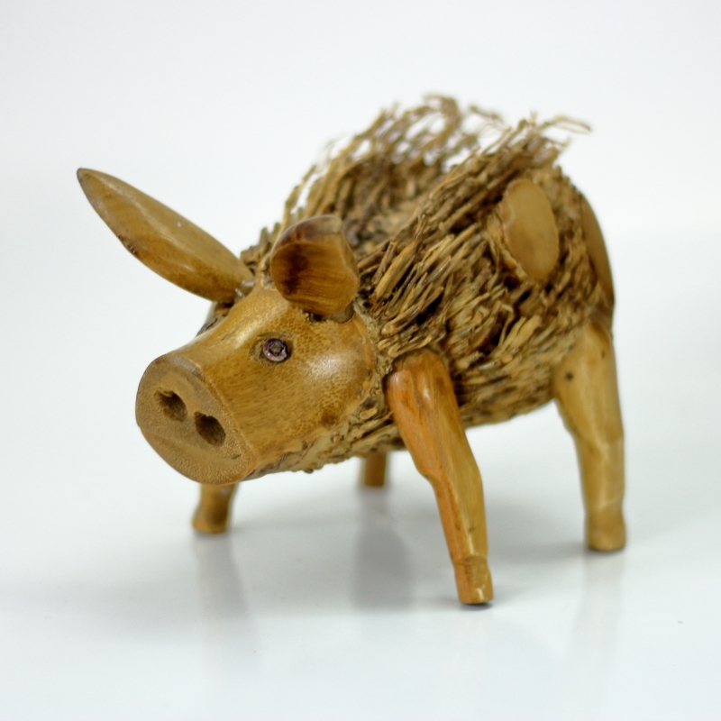 Dřevěná socha střepaté prase