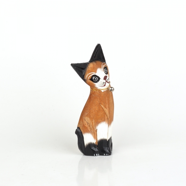 Dřevěná soška kočky 15cm