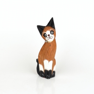 Dřevěná soška kočky 19cm