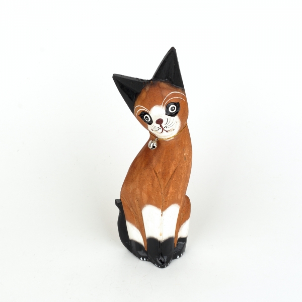 Dřevěná soška kočky 25cm
