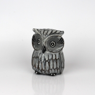 Dřevěná soška sova šedá 16cm