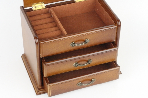 Dřevěná šperkovnice s šuplíky 20x14x15cm