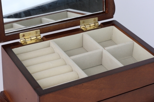 Dřevěná šperkovnice se zrcadlem 20x13x10cm