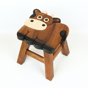 Dřevěná stolička kravička 26cm