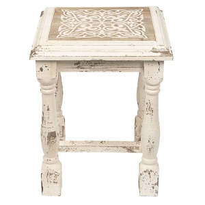 Dřevěná stolička s ornamentem 39x39x50cm