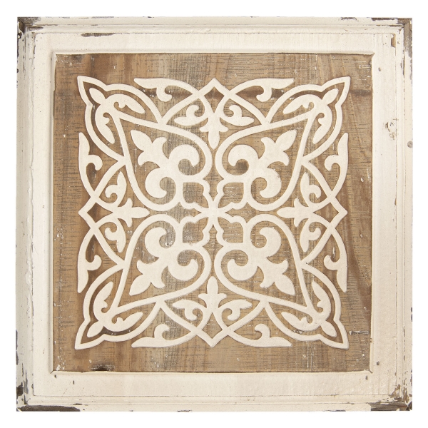 Dřevěná stolička s ornamentem 39x39x50cm