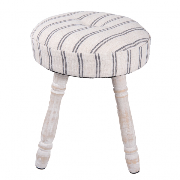 Dřevěná stolička s pruhovanou látkou 30x30x38cm