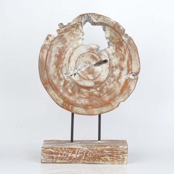 Dřevěná stolní dekorace s patinou kruh 45cm