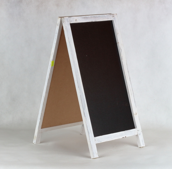 Dřevěná tabule na psaní křídou bílá 27x3x52cm