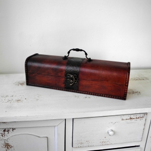 Dřevěná truhla na víno 34×9×11 cm