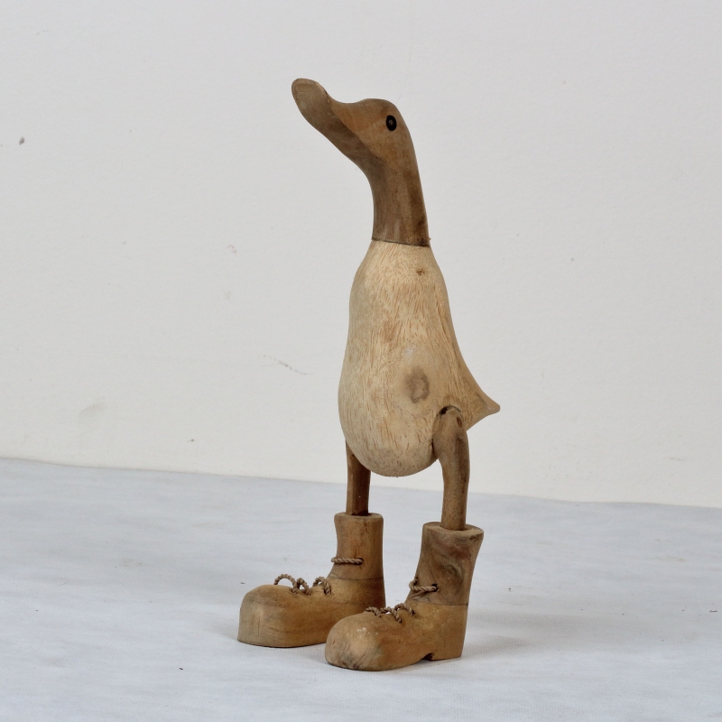 Dřevěná zahradní dekorace kachna hladká 25cm