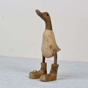 Dřevěná zahradní dekorace kachna hladká 25cm