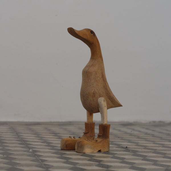 Dřevěná zahradní dekorace kachna hladká 25cm