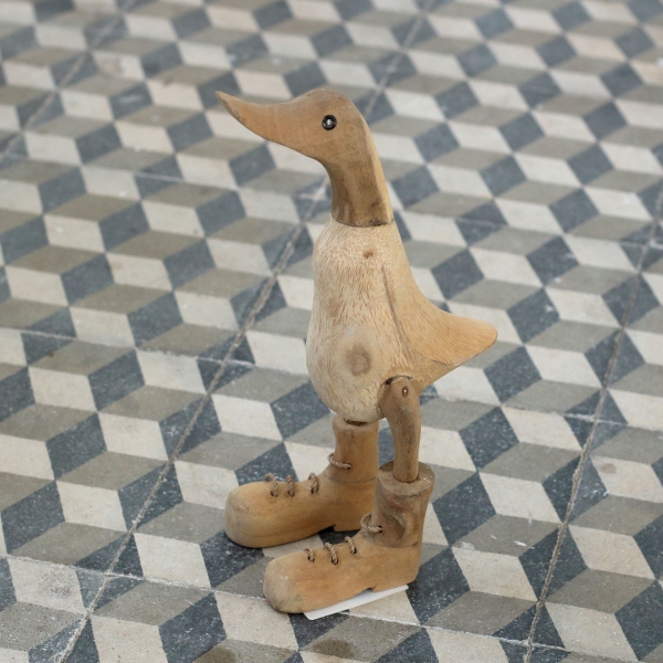 Dřevěná zahradní dekorace kachna hladká 25cm