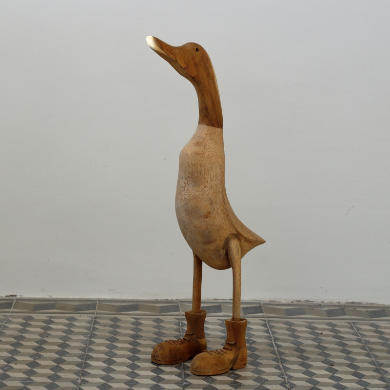 Dřevěná zahradní dekorace kachna hladká 65cm