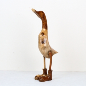 Dřevěná zahradní dekorace kachna hladká lakovaná 65cm