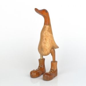 Dřevěná zahradní dekorace kachna malá lakovaná 27cm