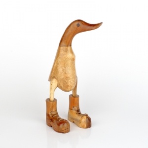 Dřevěná zahradní dekorace kachna malá lakovaná (typ C) 25cm