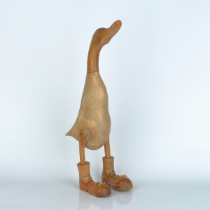 Dřevěná zahradní dekorace kachna střední lakovaná (typ A) 45cm