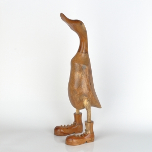 Dřevěná zahradní dekorace kachna střední lakovaná (typ B) 45cm