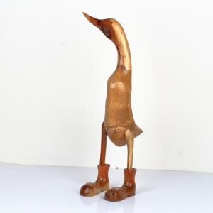 Dřevěná zahradní dekorace kachna velká lakovaná 64cm