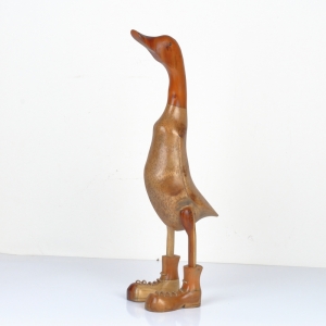 Dřevěná zahradní dekorace kachna velká lakovaná 65cm