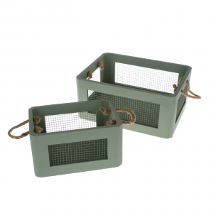 Dřevěné bedýnky set s pletivem