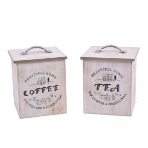 Dřevěné dózy na čaj a kávu Beautiful home 
