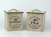 Dřevěné dózy na čaj a kávu Beautiful home 