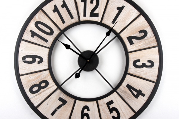 Dřevěné industriální hodiny 70cm