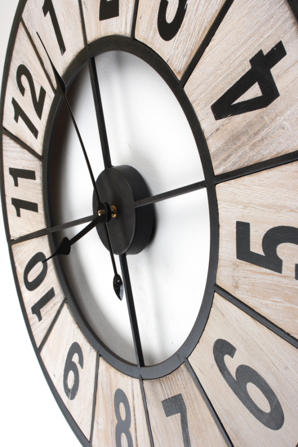 Dřevěné industriální hodiny 70cm