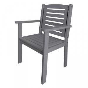 Dřevěné křeslo šedé 63x96x56cm