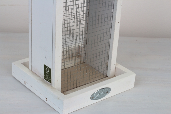 Dřevěné krmítko bílé 27,5cm