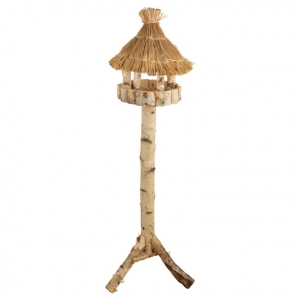 Dřevěné krmítko pro ptáky na trojnožce 41x41x147