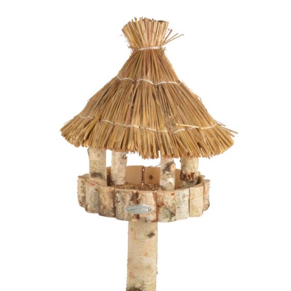 Dřevěné krmítko pro ptáky na trojnožce 41x41x147