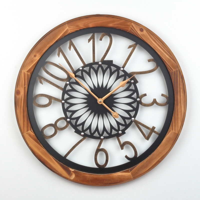 Dřevěné nástěnné hodiny 50cm 