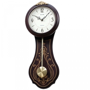 Dřevěné nástěnné hodiny s kyvadlem