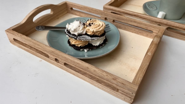 Dřevěné podnos - tácy 2 ks 3,5 x 31,5 x 23 cm