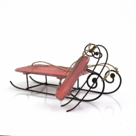 Dřevěné sáně červené 6x28x10,5cm