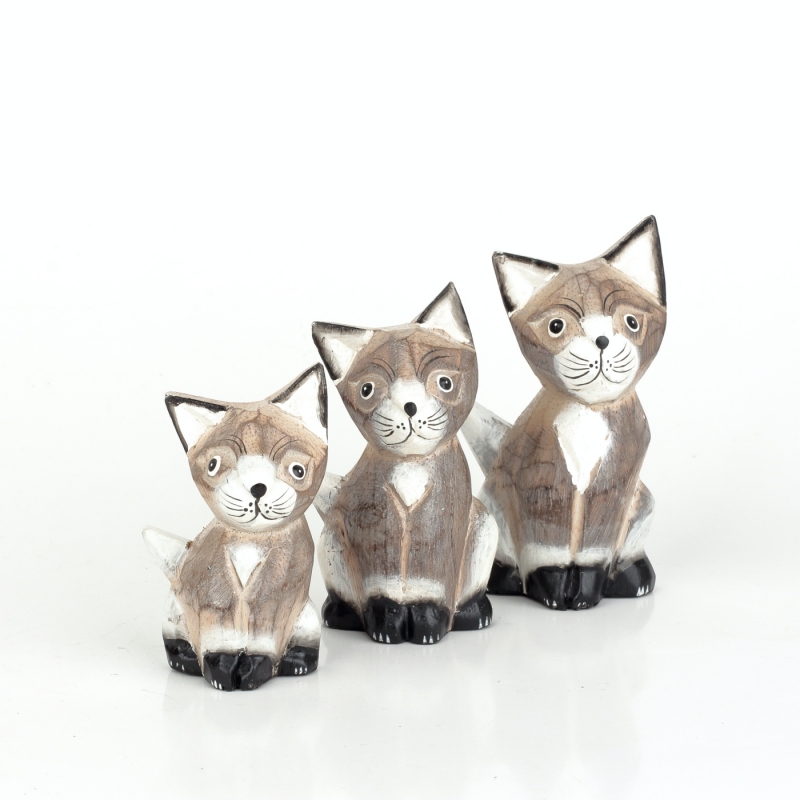 Dřevěné sošky kočky 9,10,11cm