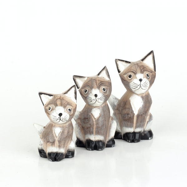 Dřevěné sošky kočky 9,10,11cm