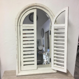Dřevěné zrcadlo okno s okenicí 32x53x4cm
