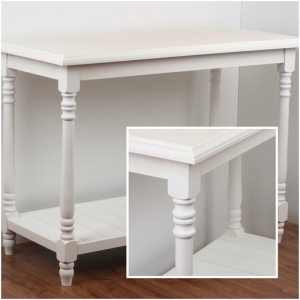 Dřevěný bílý stůl/ostrůvek antik 122,5x60,5x90cm
