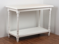 Dřevěný bílý stůl/ostrůvek antik 122,5x60,5x90cm