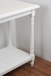 Dřevěný bílý stůl/ostrůvek antik 122,5x60,5x90cm