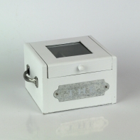 Dřevěný box na čaj 15,5x14x10cm