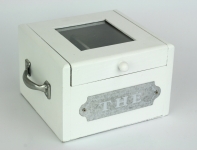 Dřevěný box na čaj 15,5x14x10cm